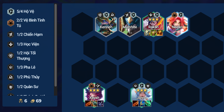 Giữa game đội hình Xayah Hộ Vệ