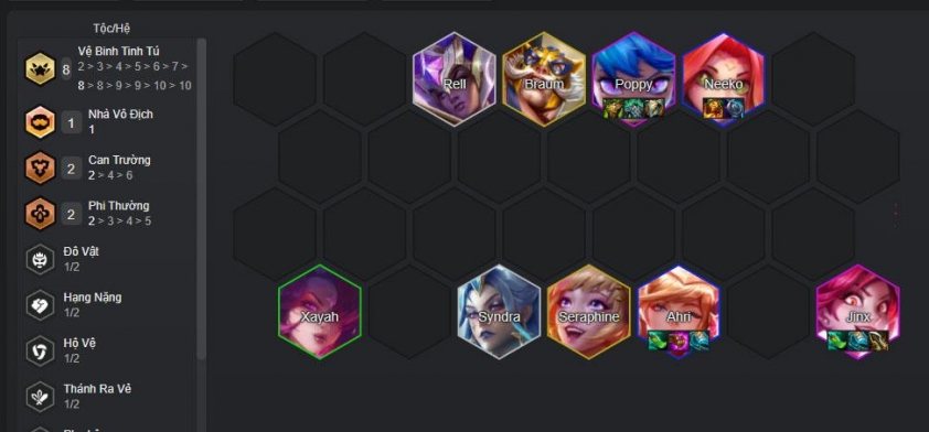 Hoàn thiện đội hình cấp 8-9 với Jinx, Poppy, Seraphine và Braum