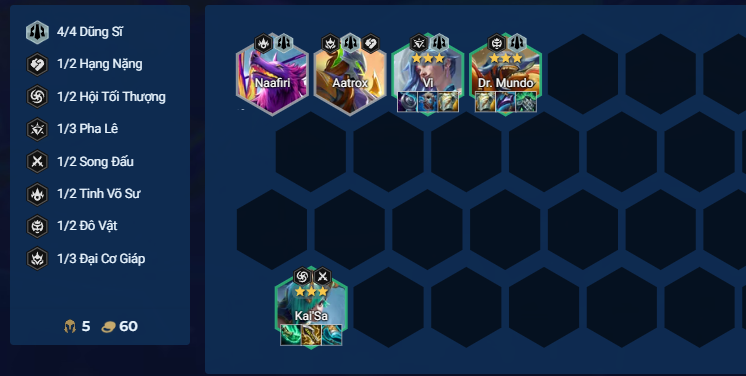 Đội hình Kai'sa đầu game