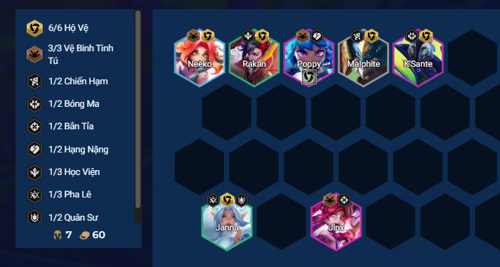 Giữa game xây dựng 6 Hộ Vệ