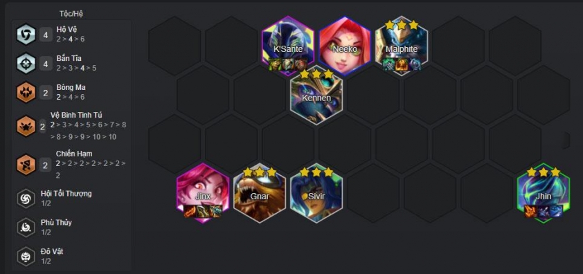 Hoàn thành đội hình với K'Sante, Neeko, Jinx và Varus