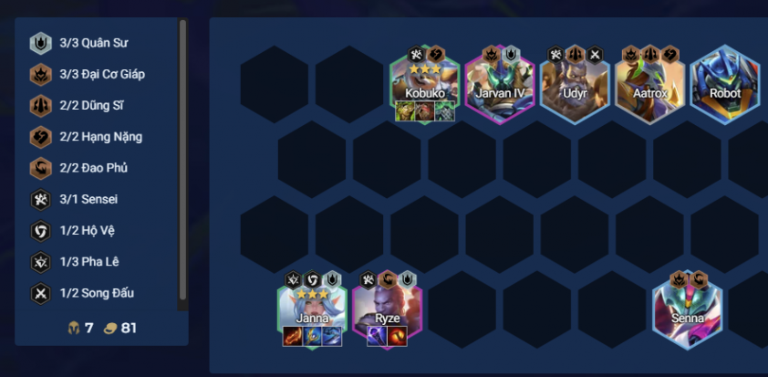 Sắp xếp tướng và bổ sung trang bị giữa game