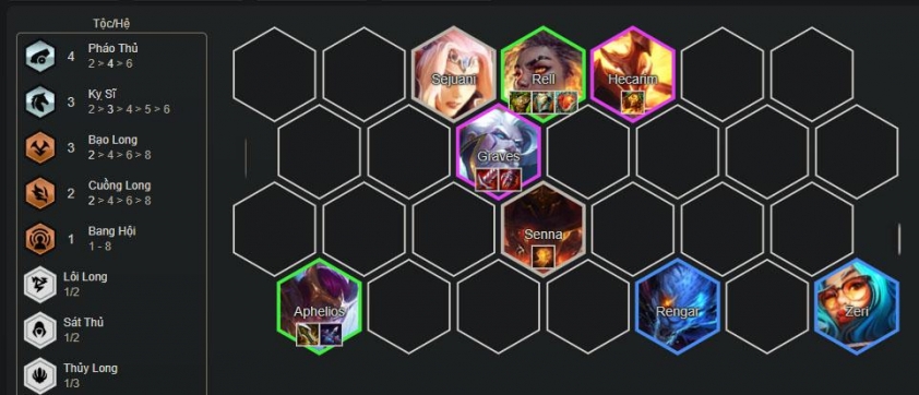 Đội hình Aphelios Bạo Long DTCL mùa 7.5