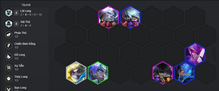 Giữa game với đội hình Nilah Lôi Long Chiến thuật giữa game DTCL mùa 7.5
