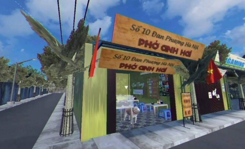 Không gian quán phở trong game