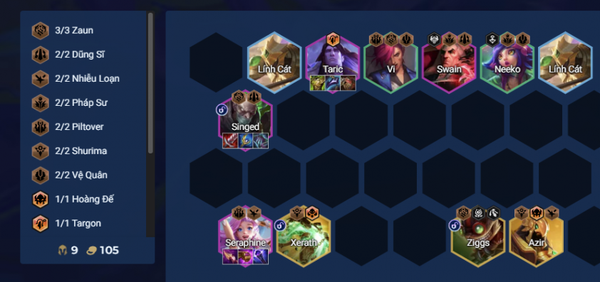 Đội hình Singed Seraphine DTCL Mùa 16