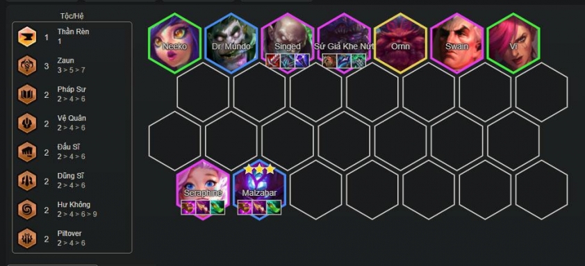 Đội hình Singed Nhiễu Loạn DTCL mùa 16 Đội hình Singed Nhiễu Loạn