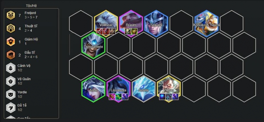 Đội hình Lissandra Freljord trong DTCL mùa 16