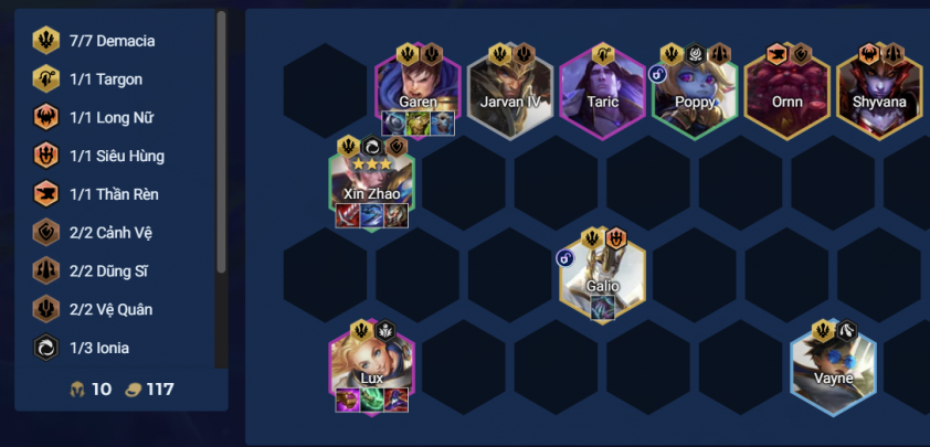 Đội hình Xin Zhao Demacia DTCL Mùa 16