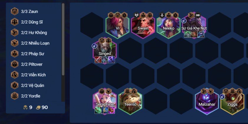 Đội hình Singed cuối trận