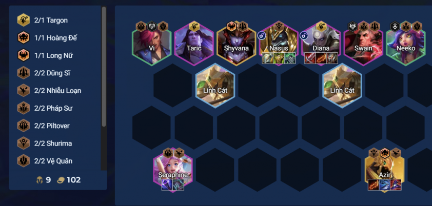 Đội hình Diana Carry gồm các tướng chính