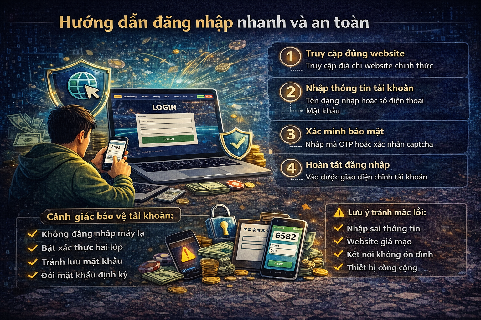 Hướng dẫn đăng nhập an toàn online